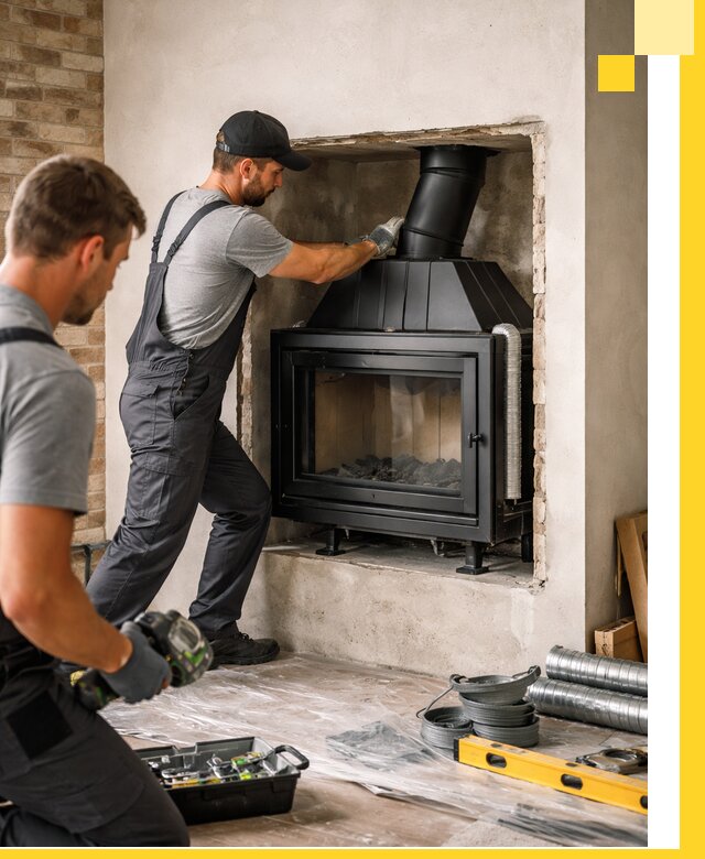 Установка каминных топок в Сердобске: монтаж, подключение