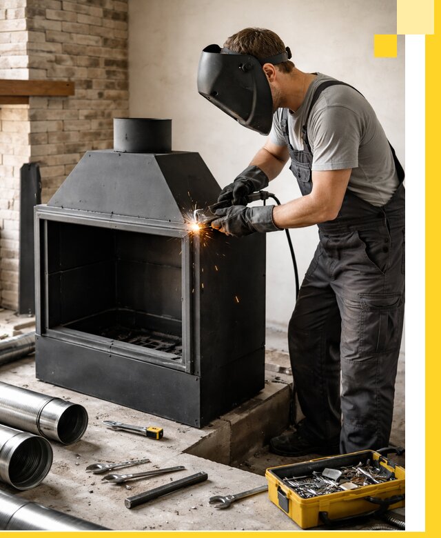 Продажа и установка металлических каминов в Сердобске под ключ