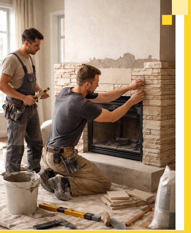 Установка и монтаж каминов для загородного дома в Сердобске