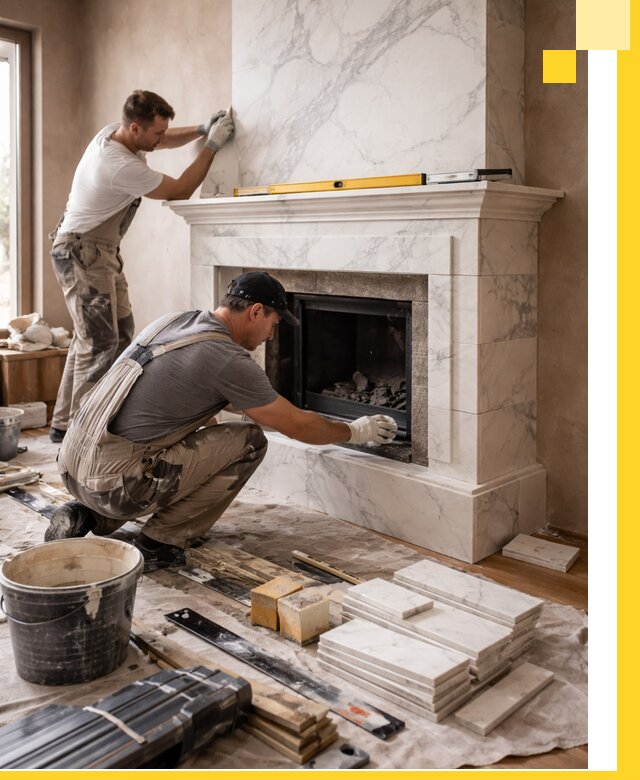 Отделка каминов в Сердобске качественные облицовочные работы