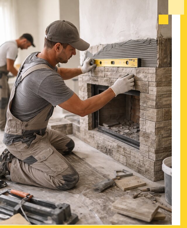 Облицовка каминов в Сердобске, монтаж и отделка натуральным камнем