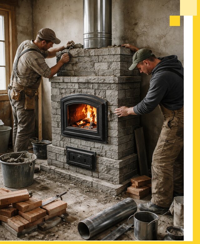 Производство, поставка и монтаж дровяных печей в Сердобске