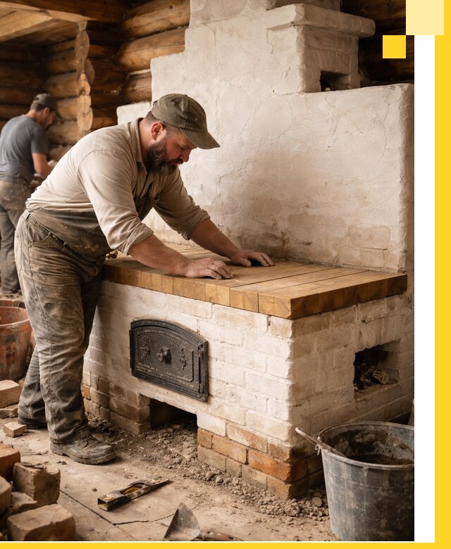 Проектирование и установка русской печи с лежанкой в Сердобске