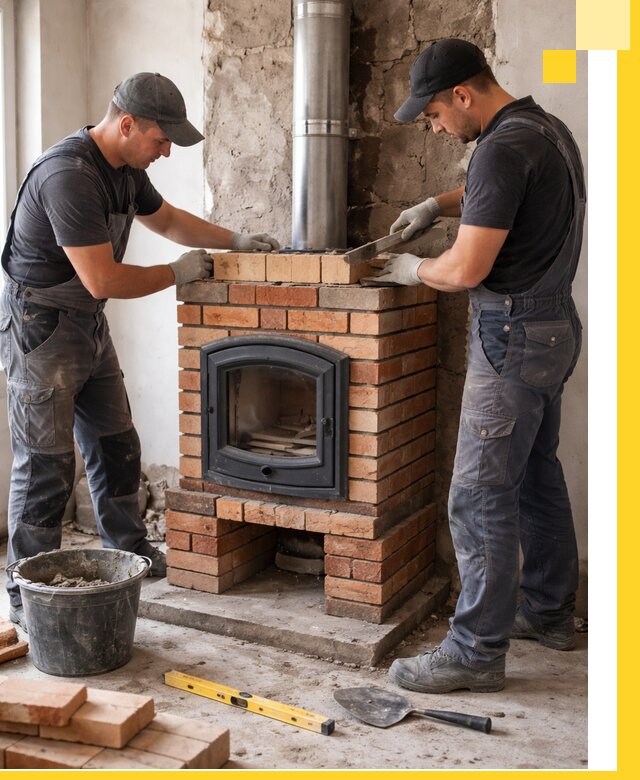 Монтаж печи камина под ключ в Сердобске с гарантией и пусконаладкой