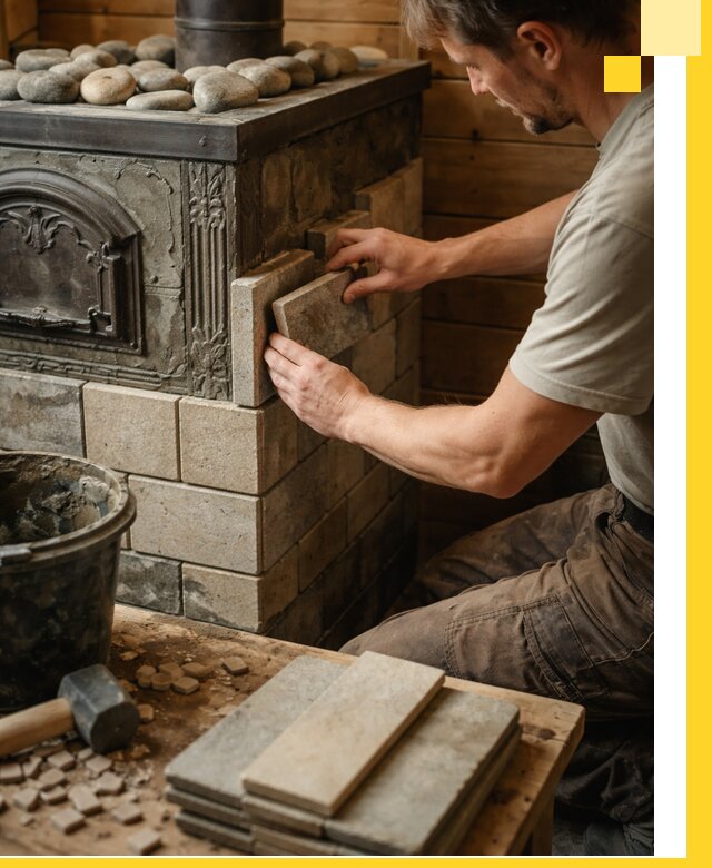 Облицовка банных печей в Сердобске профессиональная отделка