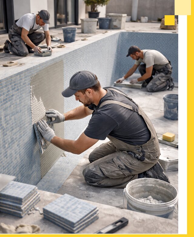 Облицовка бассейнов в Сердобске плитка мозаика гидроизоляция