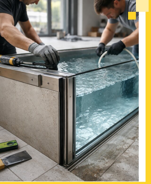 Проектирование и монтаж стеклянных бассейнов в Сердобске