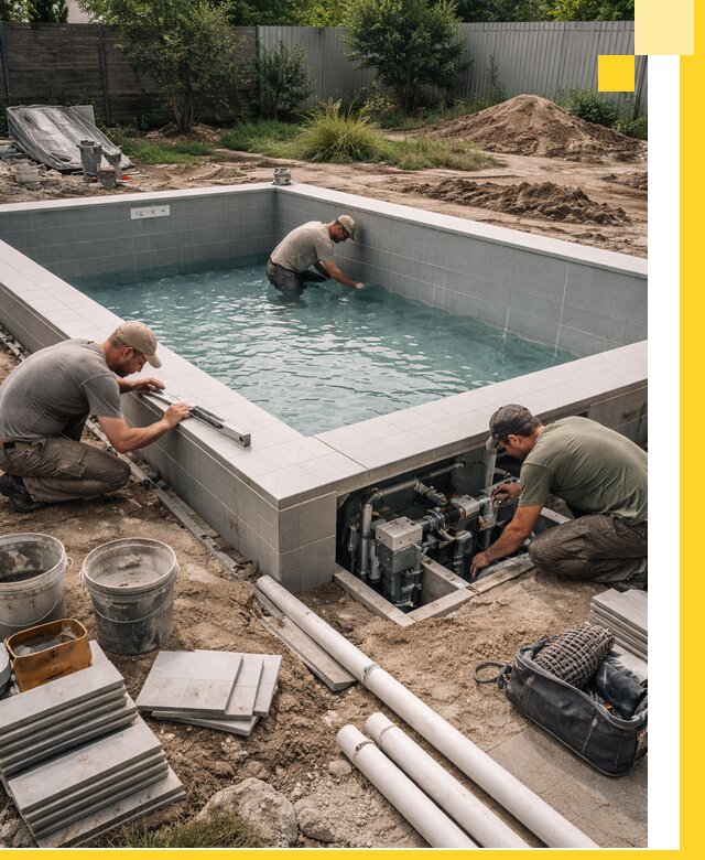 Строительство и монтаж бассейнов для дачи под ключ в Сердобске