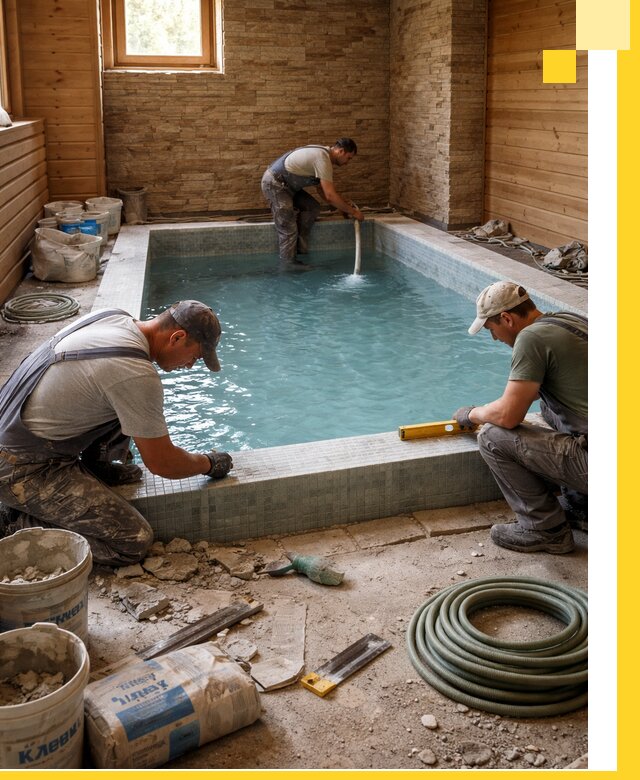 Проектирование и строительство бассейнов для бани в Сердобске