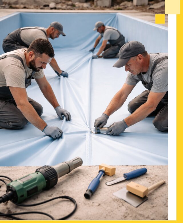 ПВХ пленка для бассейнов с монтажом и гарантией в Сердобске