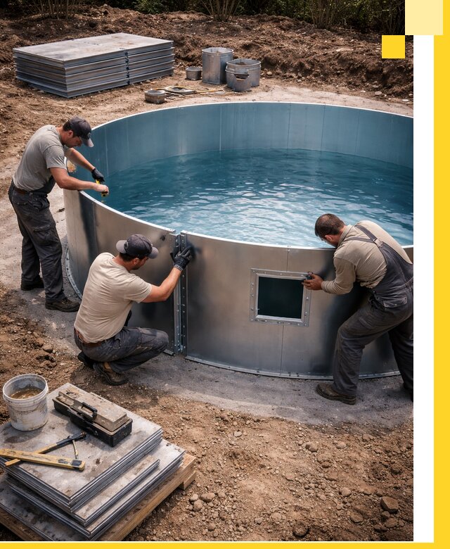 Круглые бассейны под ключ в Сердобске проектирование и монтаж