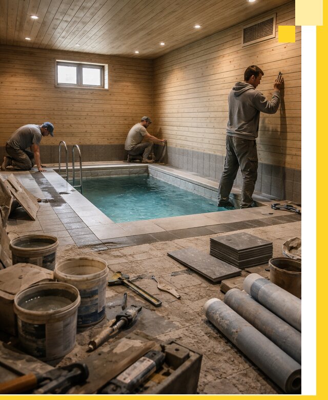 Строительство бани с бассейном и сауной под ключ в Сердобске