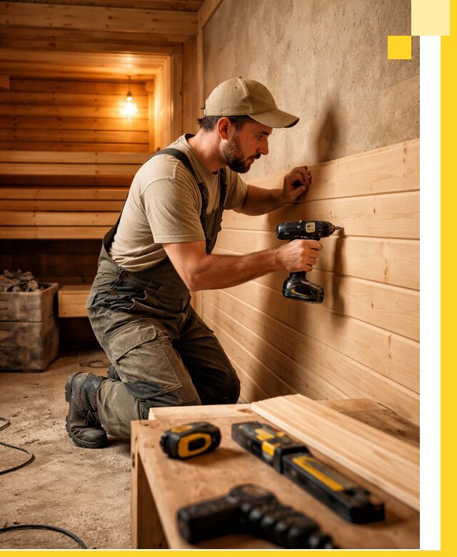 Профессиональная внутренняя отделка бани в Сердобске под ключ