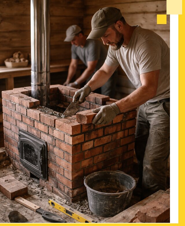 Кирпичные печи для бани под ключ в Сердобске, проект и монтаж