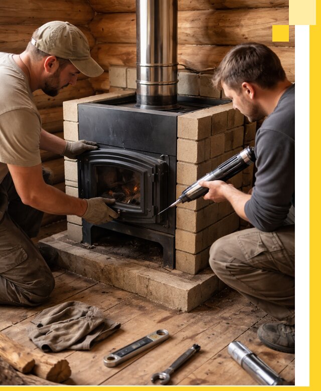 Монтаж и установка печи в бане под ключ с гарантией в Сердобске