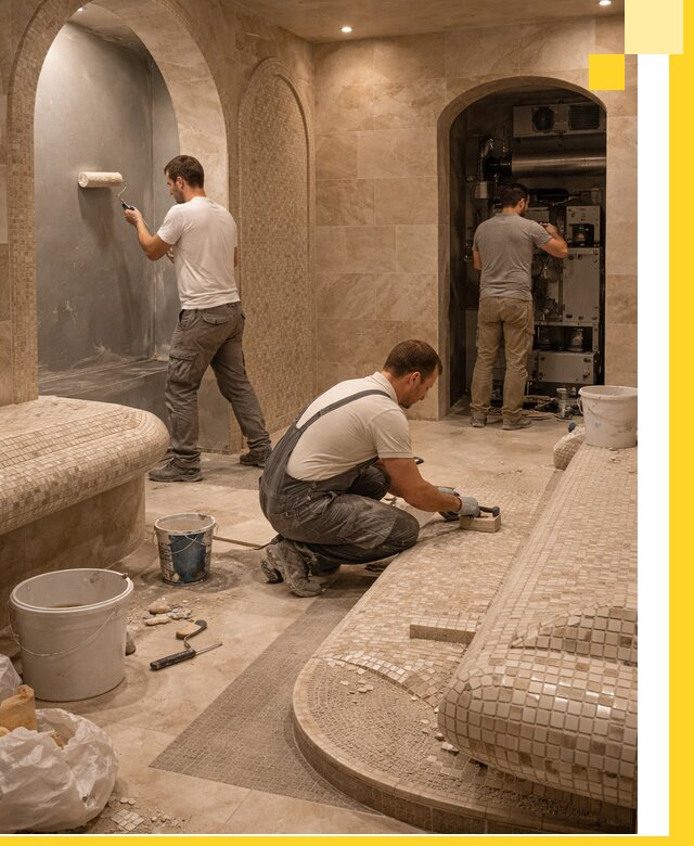 Строительство бани с хамамом и бассейном под ключ в Сердобске