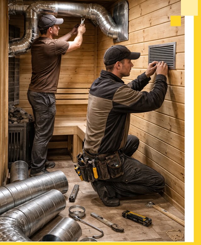 Проектирование и монтаж вентиляции бани в Сердобске под ключ