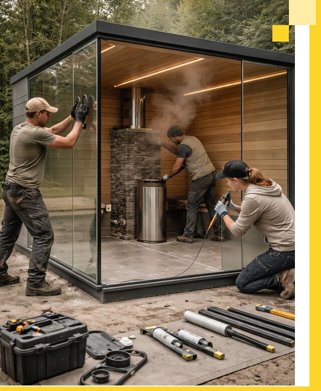 Проектирование и строительство стеклянных бань в Сердобске