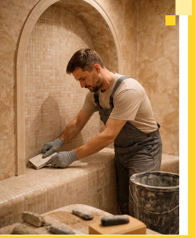 Профессиональная отделка хамамов с мозаикой под ключ в Сердобске