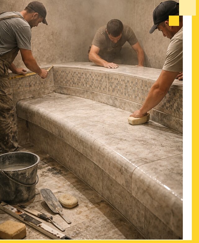 Изготовление и установка сидений для хамама в Сердобске